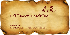 Löwbeer Ramóna névjegykártya