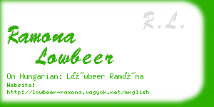 ramona lowbeer business card